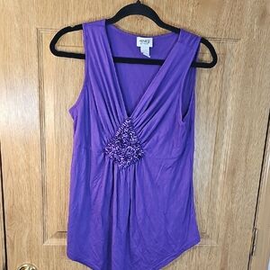 Monroe & Main Vibrant Purple Sleeveless Blouse